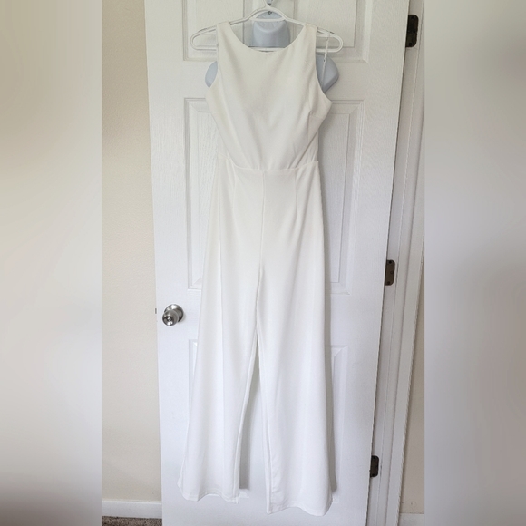 Lulus Confident Entrance Ivory Backless Wide-Leg Jumpsuit w/CrissCross Back - Picture 4 of 6